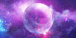 紫色蓝色场景大气星空球体紫色星空展板背景